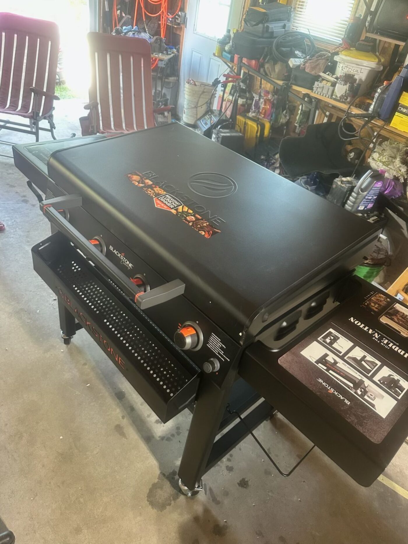 Finished Blackstone griddle, cleaned up and ready to cook